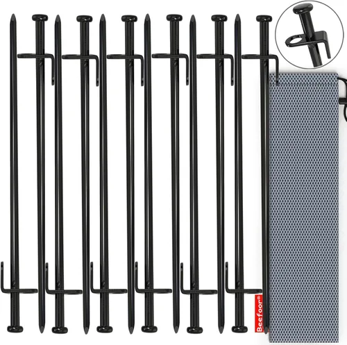 Miniatura 2 de Estacas de acero resistente para tienda de campaña, estacas de lona para acampar al aire libre, toldo y lona, 12 pulgadas, paquete de 8/10/12 piezas