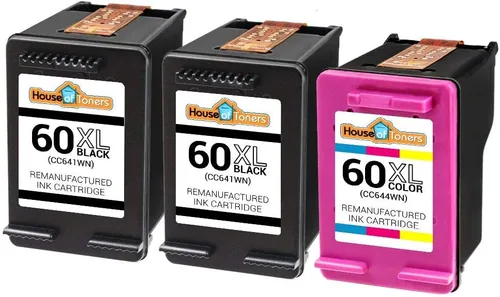 Miniatura 2 de Houseoftoners Cartucho de tinta remanufacturado para HP 60 XL, reemplazo de alto rendimiento para HP 60XL PhotoSmart C4780 C4795 C4680 C4650 D110