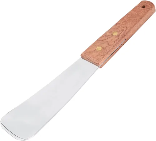 Pala de helado de acero inoxidable para helado, pala de postre, cortador de mantequilla con mango de madera ergonómico, utensilio de cocina