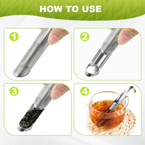 Miniatura 4 de Coladores de té para té suelto, difusor de té de acero inoxidable mejorado, infusores de té de malla extrafina para té suelto, infusor de té