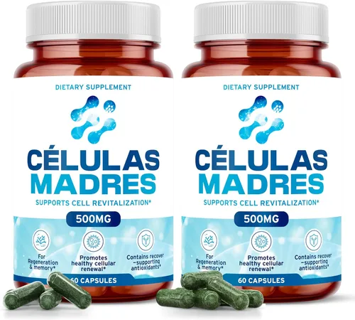 Miniatura 10 de Suplementos de células madre de 500 mg (60 cápsulas) Natural Anti-Envejecimiento y Longevidad Apoyo con Espirulina y Clorella, Impulsa la Renovación