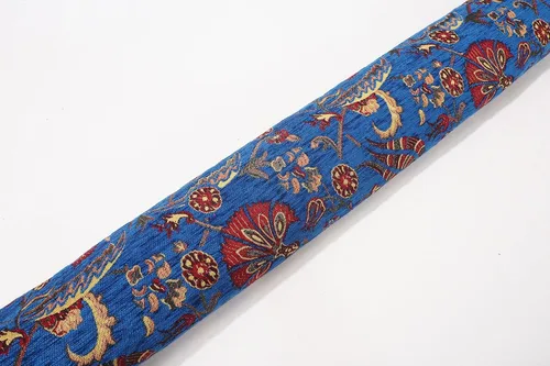 Miniatura 7 de Tela de tapicería, Tela turca por metro, por The Yard, Tela de tapicería de chenilla jacquard con patrón de clavel azul marino - Seleccione - 1