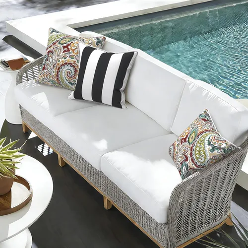 Miniatura 183 de Juego de 2 almohadas para exteriores de 16 x 16 pulgadas, repelentes al agua con interiores, para muebles de patio, hogar, jardín, geometría bohemia