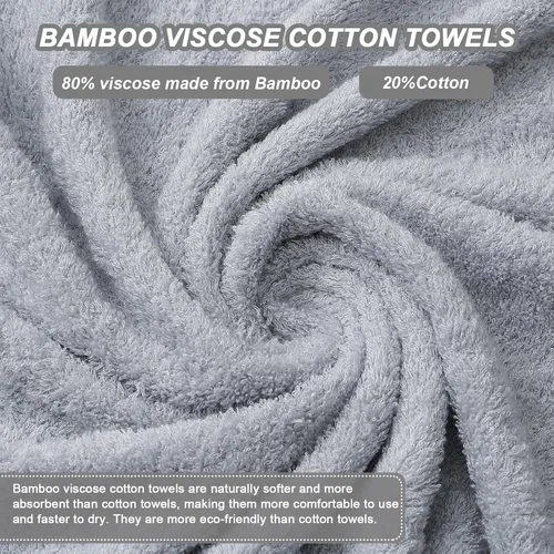 Miniatura 4 de Aibaser Toallas de baño, 27 x 54 pulgadas, naturales, ultra absorbentes, para baño, viajes, gimnasio, ducha y spa (juego de 6 piezas) (azul)