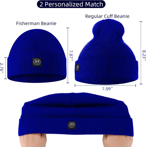 Miniatura 6 de Gorro para hombre con gorro de invierno con sonrisa, unisex, de punto, suave, cálido, con puños