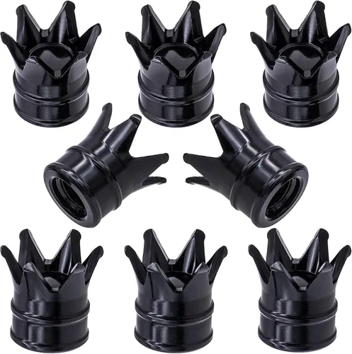 Miniatura 32 de 4 tapas de vástago de válvula de neumático con calavera, tapas universales de válvula de neumático de aleación de aluminio con anillo de goma O