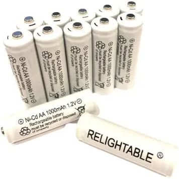 Miniatura 4 de AA tamaño NiCd AA 1000mAh 1.2V baterías recargables para lámpara solar luz solar (6-PCS AA 1000mAh)