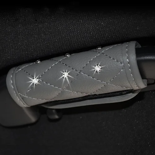 Miniatura 26 de Paquete de 2 fundas brillantes para manija de puerta de seguridad para automóviles, con cristales brillantes, almohadillas protectoras para manija