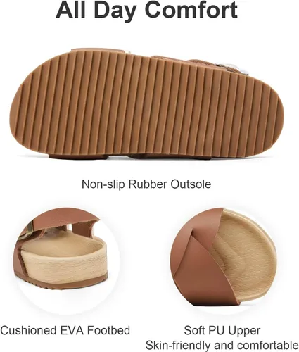 Miniatura 5 de Cubufly Sandalias para niños con tiras cruzadas y puntera abierta, zapatos de verano para uso en interiores y exteriores, para niños pequeños
