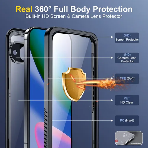 Miniatura 8 de SPIDERCASE para Google Pixel 10 Funda impermeable, [Protección contra caídas de grado militar de 12 pies] [Resistencia al agua IP68]