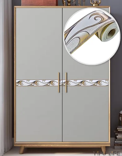 Miniatura 5 de Papel tapiz autoadhesivo para despegar y pegar, diseño abstracto moderno, marrón/blanco, extraíble, para pared, bordes decorativos para techo
