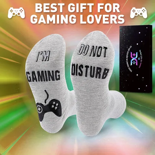 Miniatura 3 de Calcetines de juegos Do Not Disturb, calcetines para jugadores, regalos divertidos para adolescentes, niños, hombres, mujeres, padre, papá, banda
