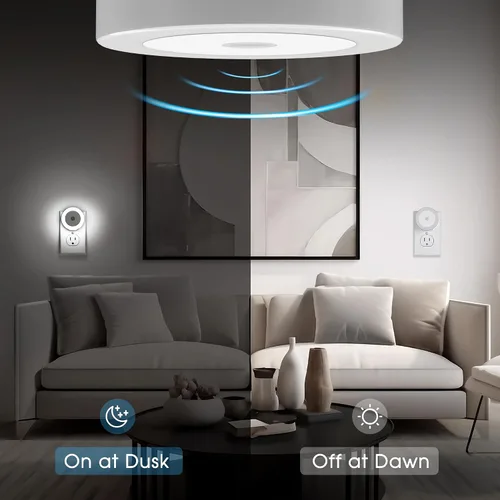 Miniatura 3 de Luces nocturnas enchufables, paquete de 2, luz nocturna LED con sensor para niños, bebé, baño, escalera, pasillo, color blanco frío
