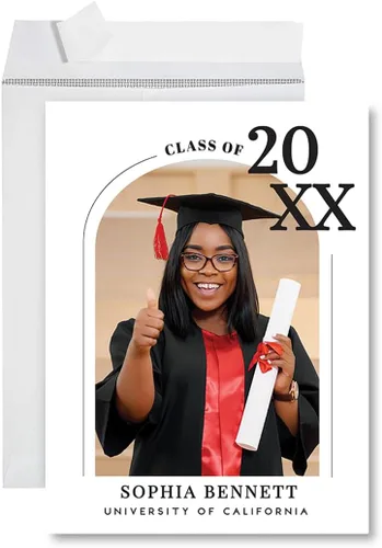 Miniatura 18 de Andaz Press Tarjeta fotográfica de graduación jumbo personalizada de 8.5 x 11 pulgadas con sobre, tarjeta de felicitación personalizada de clase