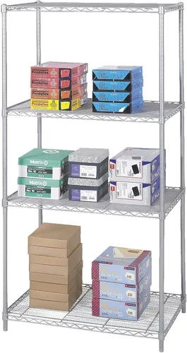 Miniatura 3 de Safco Unidad de inicio de estantería de alambre industrial 36 pulgadas de ancho x 24 pulgadas de profundidad x 72 pulgadas de alto