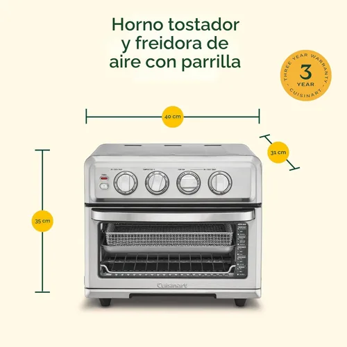 Miniatura 6 de Cuisinart Horno Tostador Freidora de Aire con Parrilla, 1800W Horno Freidora de Aire 8 en 1 con Opciones de Hornear, Hornear por Convección