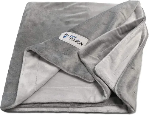 Manta PetFusion para mascotas de calidad. Reversible, de color gris, de microfelpa. 100% de poliéster suave., Gris (slate gray)