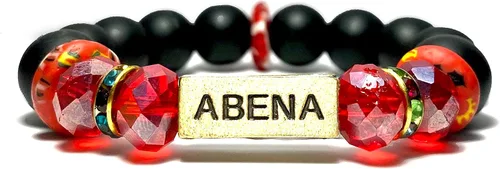 Miniatura 77 de Pulseras africanas tradicionales con nombre nacido en el día para mujeres de Ghana, materiales naturales, ajuste cómodo y holgado
