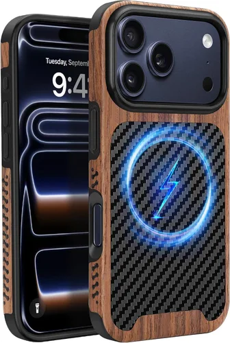 Miniatura 19 de Funda magnética ZZDZZ compatible con iPhone 14 Plus [Compatible con Magsafe] Diseño de cuero premium TPU híbrido a prueba de golpes (Negro)