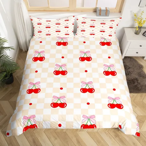 Miniatura 12 de Juego de funda de edredón con lazo de dibujos animados para niños, tamaño individual, juego de ropa de cama de mariquita, escarabajo, insecto