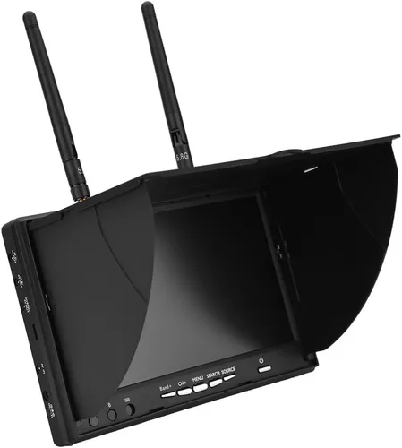 Miniatura 4 de FPV Monitor Dual Receptor 5.8GHz 40Channels 7Inch LCD Monitor/Pantalla Receptor Monitor para FPV Drone Quadcopter con Receptor Inalámbrico 140/120