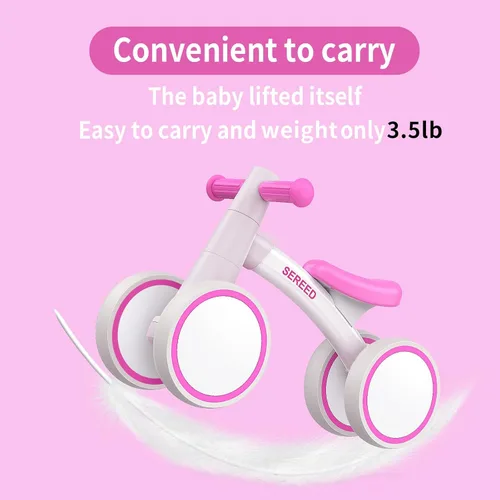 Miniatura 4 de SEREED - Bicicleta de equilibrio para bebés de 1 año, niños y niñas de 12 a 24 meses, primera bicicleta para niños de 4 ruedas, regalos de primer