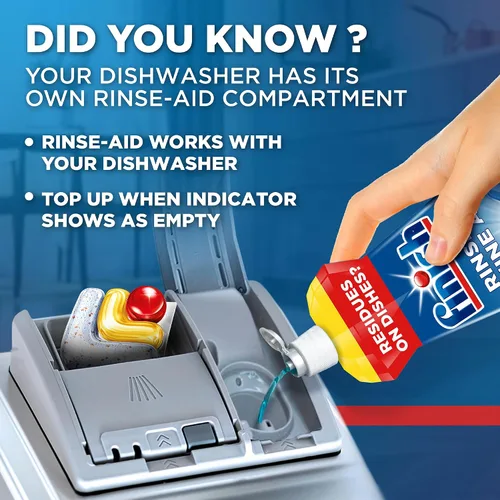 Miniatura 7 de Finish Rinse Aid - Lavavajillas de secado 100% mejor, brillo de limón, 27.1 fl oz