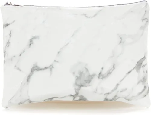 Miniatura 9 de Leisureland Bolsa de cosméticos de dos tonos de lona de algodón maquillaje bolsa de embrague, rojo (Buffalo Plaid Red)