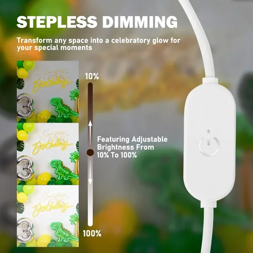Miniatura 4 de Letrero de neón de feliz cumpleaños, letrero de neón para decoración de pared, luz de neón regulable alimentada por USB, letrero LED de feliz