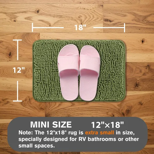 Miniatura 85 de Alfombra de baño pequeña de 12 x 18 pulgadas, lavable y absorbente, antideslizante, alfombra de baño de felpilla gruesa y suave para baño, ducha