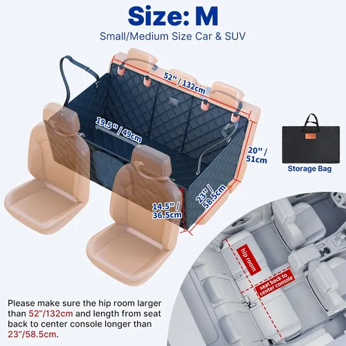 Miniatura 5 de Extensor de asiento trasero convertible para perros, plegable de 400 libras, funda de asiento de automóvil para perro con parte inferior dura