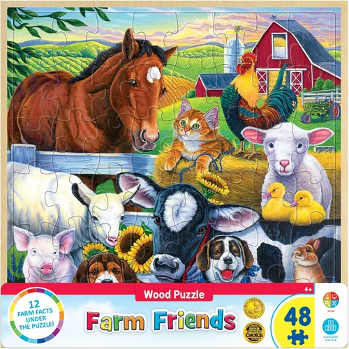 Miniatura 9 de Masterpieces Rompecabezas de 48 piezas de hechos divertidos para niños, rompecabezas de madera del arca de Noé, 12 x 12 pulgadas