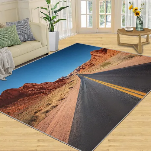 Miniatura 9 de Autumn Forest Rugs for Bedroom, Lake Forest Area Rug, Landscape Photo Rugs for Living Room, Indoor Non-Slip Rug, Machine Washable Carpet for Front