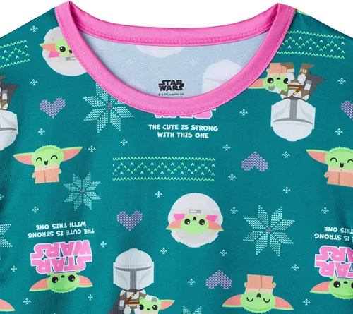 Miniatura 2 de STAR WARS Baby Yoda - Conjunto de ropa interior térmica para niñas, 2 piezas, camisa de capa base y leggings largos John para niñas