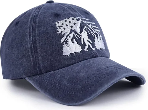 Miniatura 9 de Bigfoot Sombreros para hombres y mujeres, divertido gorro de béisbol ajustable de algodón lavado bordado salvaje pie grande Sasquatch