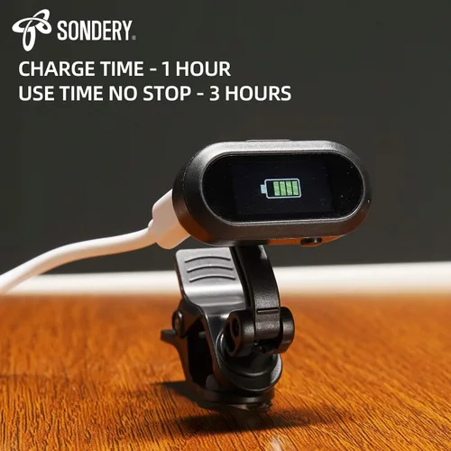 Miniatura 6 de Sondery afinador de guitarra y ukelele con clip recargable, pantalla TFT simple de fácil lectura, afinación extremadamente rápida y precisa