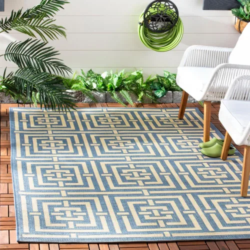 Miniatura 13 de SAFAVIEH Courtyard Collection CY6937 - Alfombra decorativa para interiores y exteriores, impermeable, fácil de limpiar, 2 pies 3 pulgadas x 6 pies 7