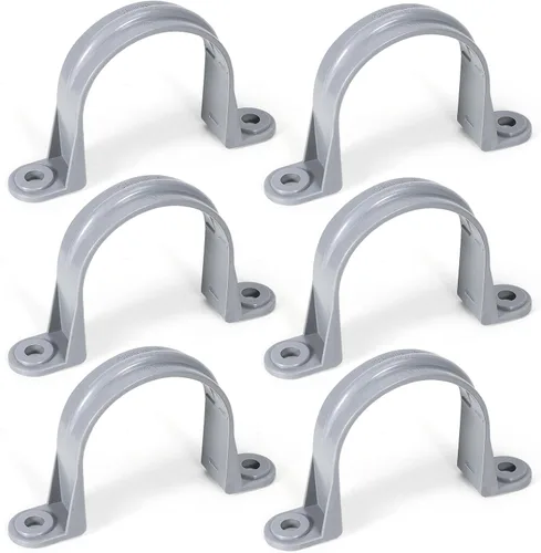 Miniatura 15 de OURU 16 correas de tubo de PVC de 1 pulgada, abrazadera de tubo de plástico de 2 agujeros, abrazadera de conducto para reforzar tuberías, conductos