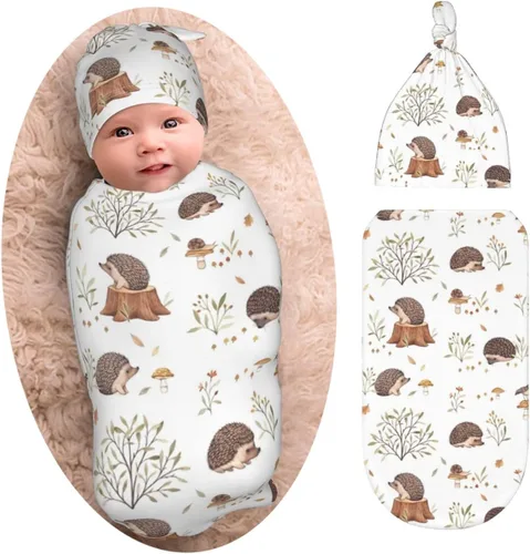 Miniatura 10 de Burrito Taco Tortilla Manta para recién nacido con juego de gorro, suave y elástica, manta de bebé, regalo divertido para baby shower de niños