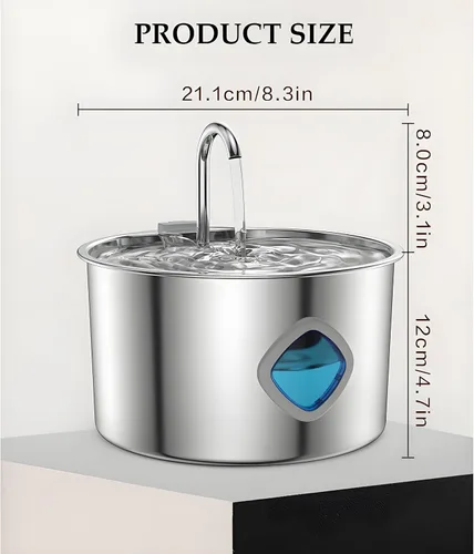 Miniatura 8 de Pawdrate - Fuente de agua para perro, dispensador automático de agua para perros y gatos con bomba silenciosa, gran capacidad de 3.2 L, 3 modos