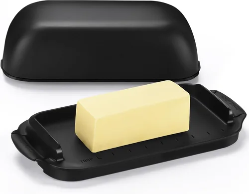 Mantequillera con tapa, recipiente de mantequilla para encimera, mantequera irrompible para decoración de cocina en el hogar, perfecta para