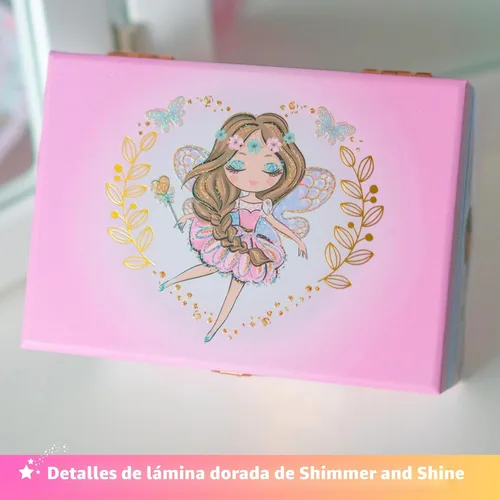 Miniatura 6 de Giggle & Honey Joyero musical de hadas para niñas, caja de música para niños con hada giratoria y espejo, regalos de cumpleaños de princesa