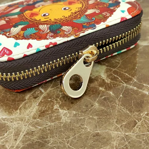 Miniatura 5 de MOYYO Funda de cuero con cremallera para tarjetas de crédito RFID para mujeres y niñas