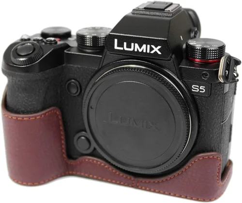 Miniatura 2 de Rieibi Panasonic S5 - Funda de piel auténtica para cámara compatible con Panasonic Lumix DC-S5, DC-S5II, DC-S5IIX, color negro