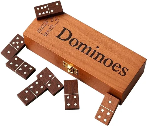 Set de Dominós T one para Adultos con Caja de Madera (28 fichas) | Dominós para Niños | Juego de Fiesta Familiar | Regalo para