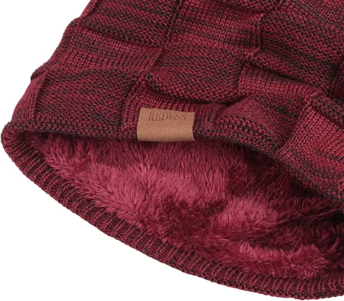 Miniatura 3 de REDESS Gorro para hombre y mujer, gorro de invierno cálido, gorro de punto holgado grueso