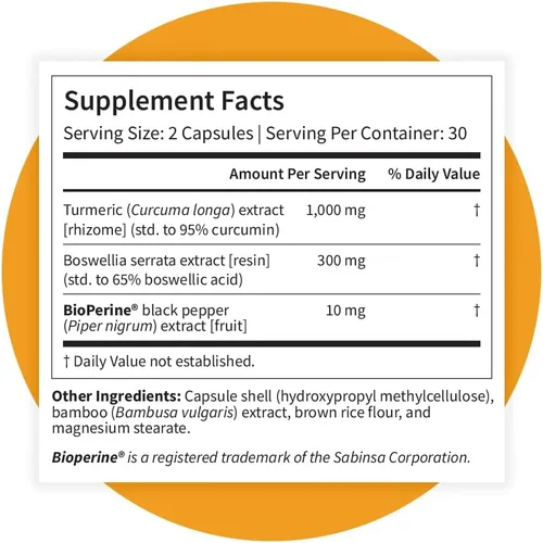 Miniatura 8 de Pattern Wellness Curcumina de cúrcuma – 95% curcuminoides con pimienta negra BioPerine – Apoya la salud articular, cognitiva e inmunológica – Sin