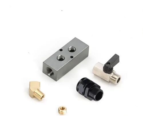 Miniatura 3 de Kit de salida de pared de aire comprimido para kit de línea de aire de 1/2 pulgada, accesorios de tubería de aire recta NPT de 1/2 "x 3/8", bloque