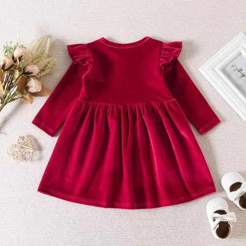 Miniatura 21 de IDOPIP Vestido tutú de terciopelo para niñas pequeñas, vestido de manga larga para princesa, Navidad, cumpleaños, fiesta, boda, vestidos de otoño e