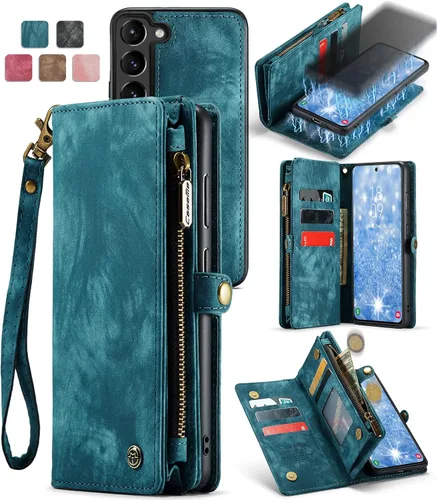 Miniatura 22 de Funda tipo cartera desmontable 2 en 1 para Samsung Galaxy S23 con tarjetero y funda de piel retro de alta calidad con tapa magnética, bolsillo